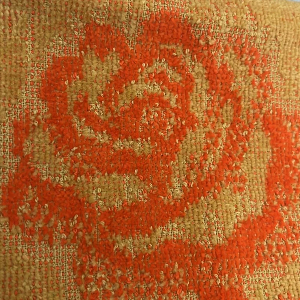 VTG Grants Fashion for the Home hand towel 100%cotton orange yellow rose fringe